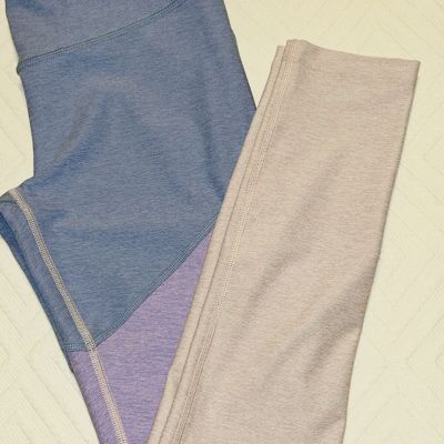 Outdoor Voices Leggings Sz XS Yoga Workout Warmups Tricolor Purple New 95.00