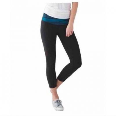 Lululemon wunder under crop 111 Tofino teal black 4