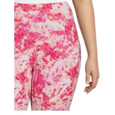 TERRA & SKY Capri Leggings Size 0X 14W High Rise Pink Tie Dye Womens New