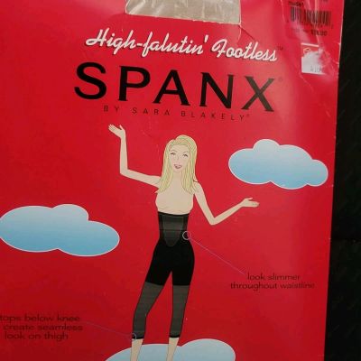 Spanx High Falutin Footless Pantyhose Size E Nude