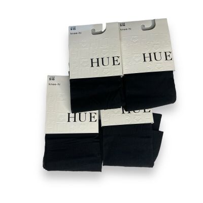 Hue Sheer Women’s One Size Fits Most Pindot Black Knee High Socks Sheer 4 Pair