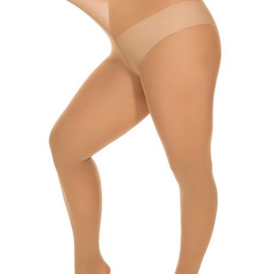 Women's Oversize Plus Size Tights 80D Soft Microfiber Semi-Opaque Solid Color...