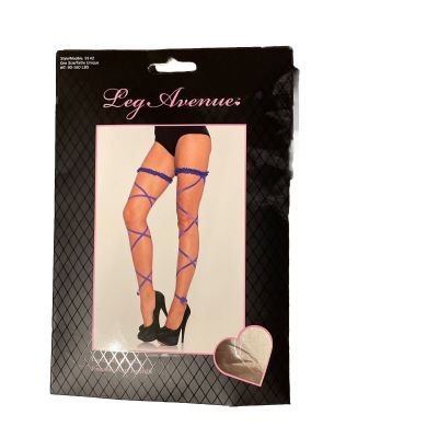 Purple Garter Leg Wrap Set by Leg Avenue, Model 9142, One Size, Nylon Hot Purple