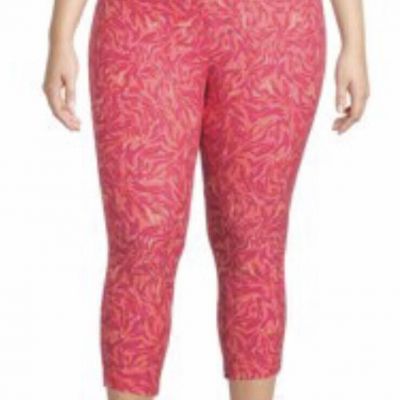 Terra and Sky Orange/Pink  High Rise Capri Leggings 2X (20W-22W) NWT