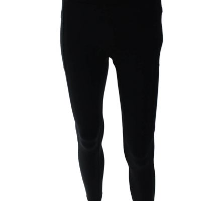 All Access Womens Elastic Waistband High Rise Ankle Leggings Black Size XS