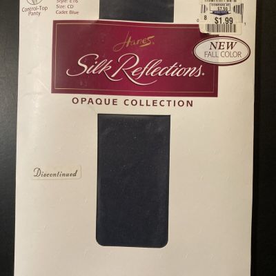 Hanes Silk Reflections Pantyhose CD Cadet Blue Control Top Silky Opaque