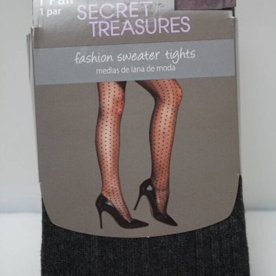 NEW Womens Secret Treasures Fashion Sweater Tights Size 3 Gray Patterned Ladies