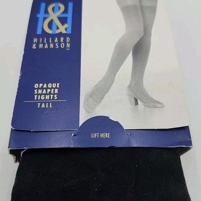 Hillard & Hanson Opaque Shaper Tights Tall Black NEW