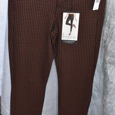 Liverpool Los Angeles Madonna Skinny Legging Black Rust Houndstooth Size 4/27