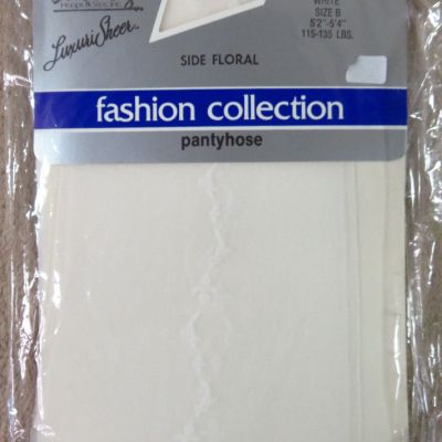 Darling Luxuri Sheer Side Floral Pantyhose / White / Sz B