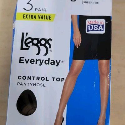 Leggs Everyday Control Top Pantyhose 3 Pack Size B Suntan