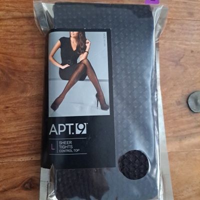 Apt. 9 Sheer Tights Control Top Size Large Black NIP!!