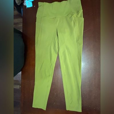 Mta sport M kiwi green leggings worn once aerobics workout gym cycling walking