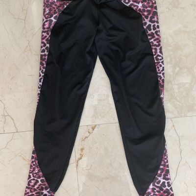 Leopard cheetah animal print pink leggings Size S/M Medium