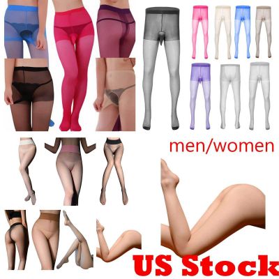 Women/Mens Ultra-Thin Sexy Lingerie Footed Stockings with Sheath Pouch Seamless