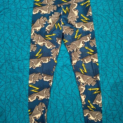 LuLaRoe Tall & Curvy TC Women's Leggings, Lightning Bolts, One Size