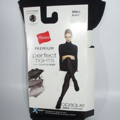 New Hanes Premium Perfect Tights with ComfortFlex Coverage 65 Denier Black Sz S