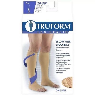 Truform Stockings Knee High Open Toe: 20-30 mmHg 2L BEIGE (0865-2L)