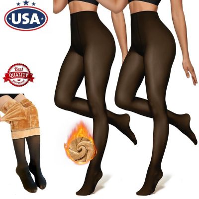 Thick Thermal Double Lined Stretch Tights Women Winter Fleece Pantyhose Gift USA