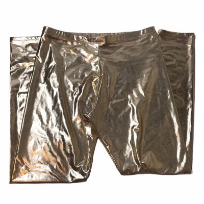 Splendor Metallic Gold Leggings Spandex.  Shiny Futuristic  Size Women's XL