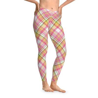 Girly Plaid Leggings, Women's Fashion Pants, Comfortable Activewear, Trendy