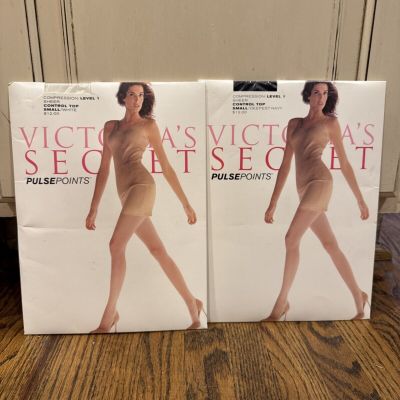 NWT Lot Of 2 Victoria's Secret Small Level 1 Compression Sheer Hose White Navy