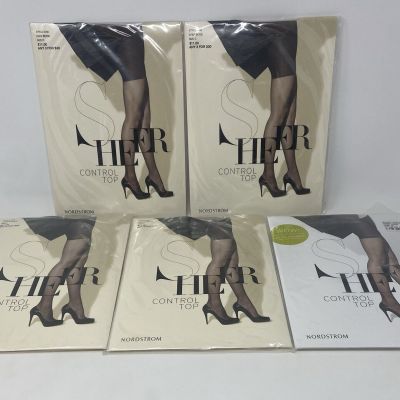 NORDSTROM Control top sheer Lot Pantyhose Size C 2 Deep Beige 2 Med Beige 1 Deep