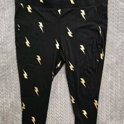 TORRID Black Lightning Bolt Full Length Pocket Premium Leggings Size 5X