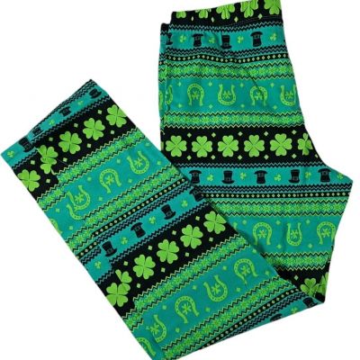 No Boundaries  St. Patrick’s Day Leggings L (11-13) Green Shamrock