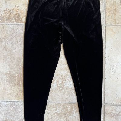 EILEEN FISHER black velvet ankle legging size L