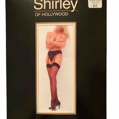 2 pair Sheer thigh high Stockings / hose Womens white pair & black pair NOS