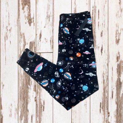 Women’s Leggings Plus Size 3X NWT Extra Stretchy Space Galaxy Planets Stars