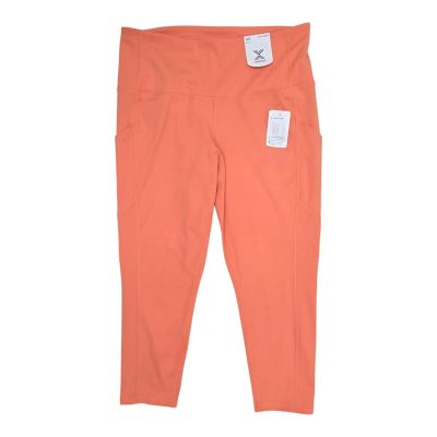 NWT Womens High Waist Cropped Leggings Miami Peach Coral Orange 0 X Xersion Pant