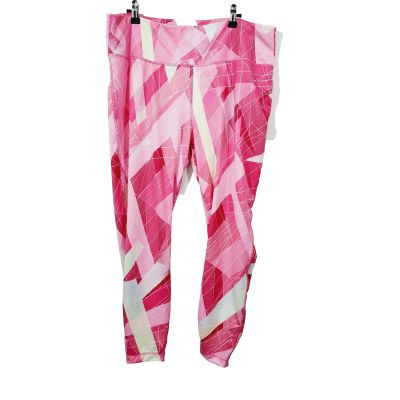 Zelos Medium Impace High Waist Workout Legging in Pink Geo Print Plus Size 2X