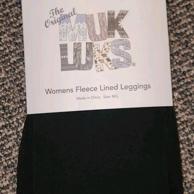 Muk Luks Womens Fleece Lined Leggings Black Size M/L Height 5'4-5'9 Style: 22115