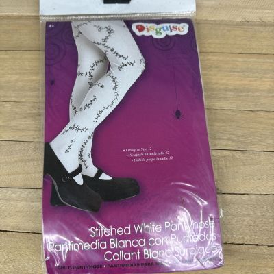 Child's Stitches White Pantyhose Fits Up To Size 12