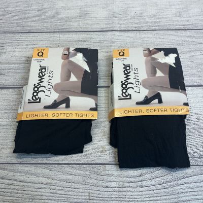 LeggsWear Hosiery Lights Size Q Black Control Top Tights Leggs Wear