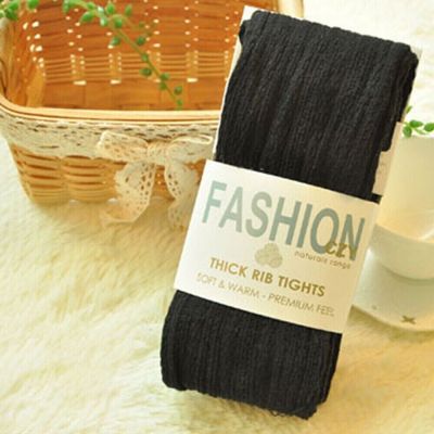 Woolen Footed Tights Warm Winter Stretch Stockings Fashion Pantyhose  Women