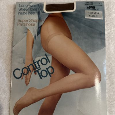 JCPenney Super Shaper Control Top Pantyhose Nude Heel Long  Coffee bean