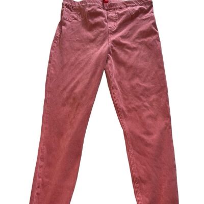 SPANX Jean-ish Ankle Leggings Jeggings Pink Denim Size 1X Skinny Pull On Shaping