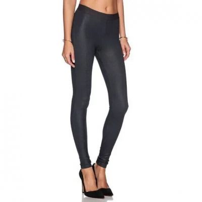 DAVID LERNER Bergen Stretch Ponte Coated Leggings L NWT