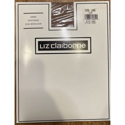 Liz Claiborne Sheer Pantyhose Size LONG Color Flax Style 7647