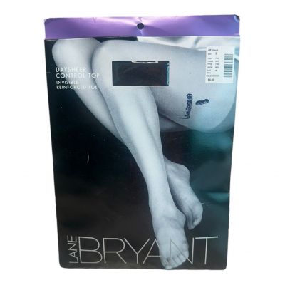 Lane Bryant Daysheer Pantyhose Control Top Reinforced Toe Size E Off Black