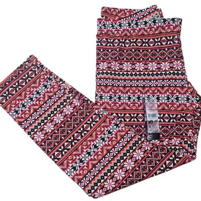 No Boundaries Leggings Pink Red Fairisle Size XXL(19) New