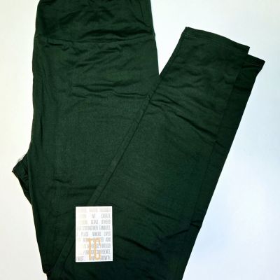 LuLaRoe TC Leggings DARK GREEN Solid Color Tall & Curvy (Fits Size 12-18) NWT