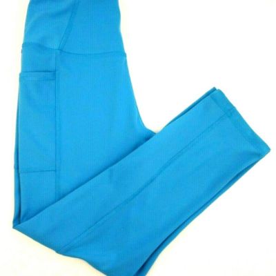 X BY GOTTEX Womens Capri Leggings  SIZE S Athletic Aqua Polyester Spandex