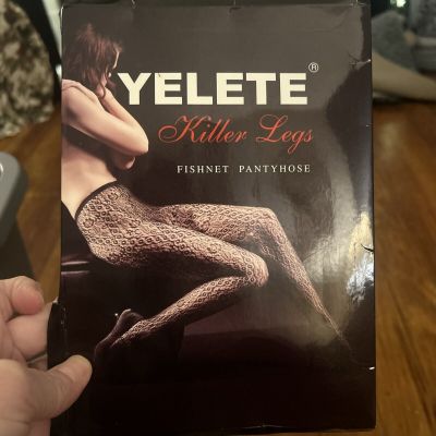 Killer Legs  Fishnet Pantyhose By Yelete One Size Fits Most New Black Free Ship