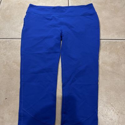 Fabletics Yoga Cropped Capri Stretch Leggings Women’s Bright Blue Size XL