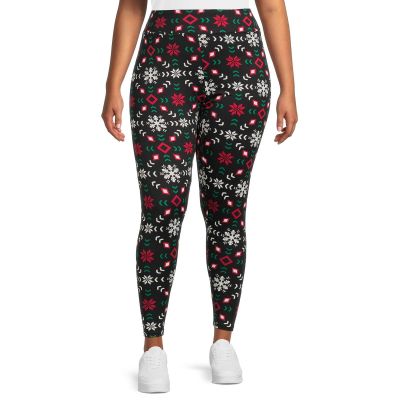 Terra & Sky Women's Plus Size Holiday Leggings Size 1X (16W-18W)