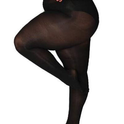 Queen Plus Size Tights Semi Opaque Control Top X-Large-XX-Large 1 Pair - Black